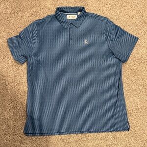 Original Penguin Blue Patterned Short-Sleeve Polo